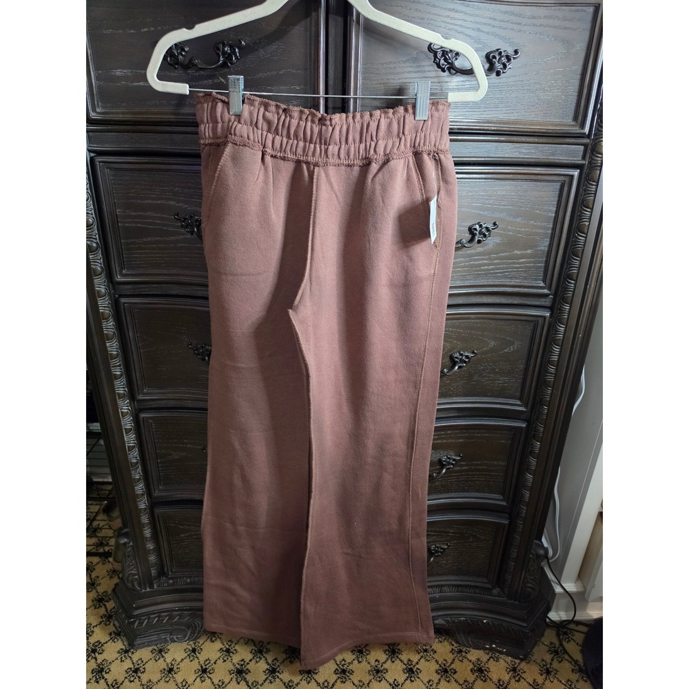 Relaxx True Comfort Wide Leg Sweatpants Cocoa Brown Fleece Lined Small NWT